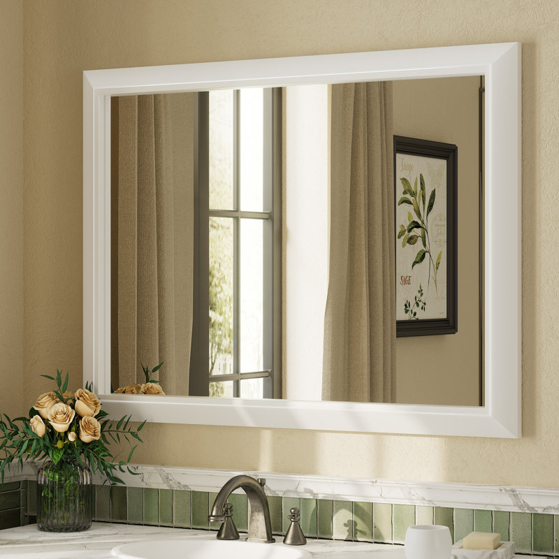 Miroir mural Amara, Blanc mat, 40 po x 30 po