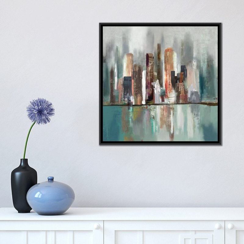 « éclairage ii », impression sur toile, H 18 po x l 18 po x P 1,5 po, Toile avec cadre noir, Pas de tapis