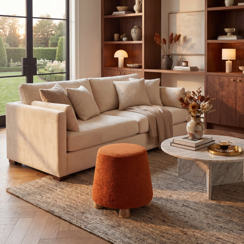Repose-pieds rond en chenille, Rouille