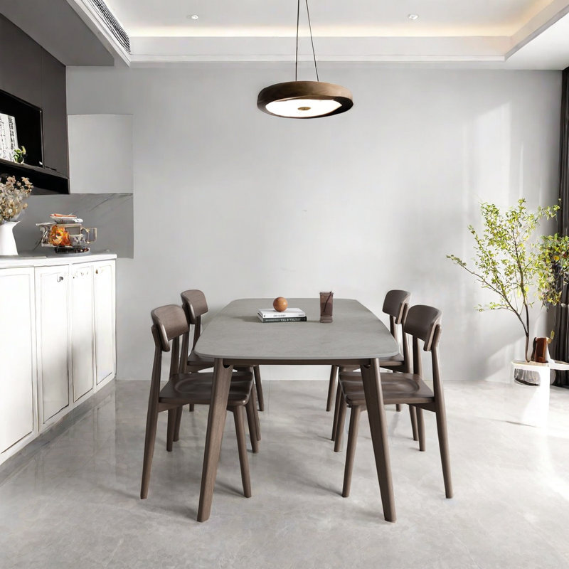 Ensemble de salle à manger rectangulaire moderne avec lumière, 29.52"H x 59.05"L x 31.49"W