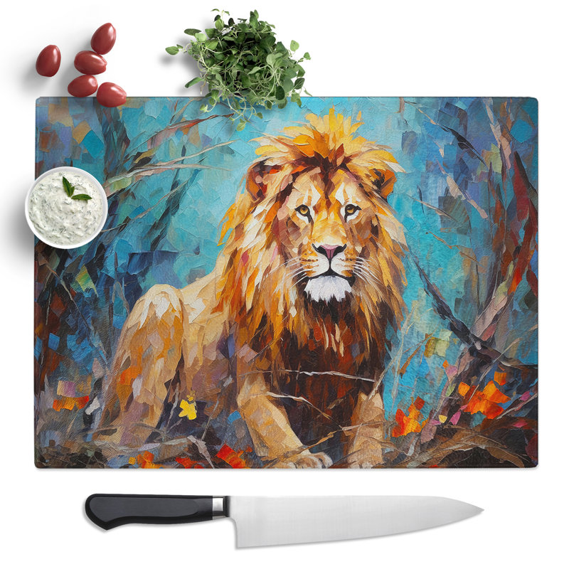 Lion Palette Knife No.2  Glass Chopping Board