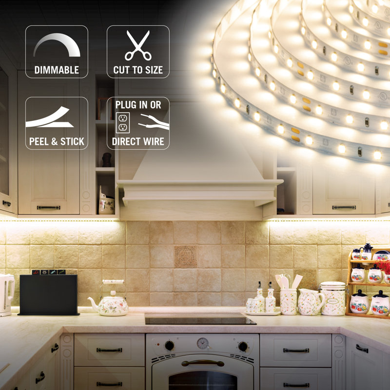 Ensemble de bande lumineuse à DEL blanc à intensité variable 24V RibbonFlex Home, 2700K