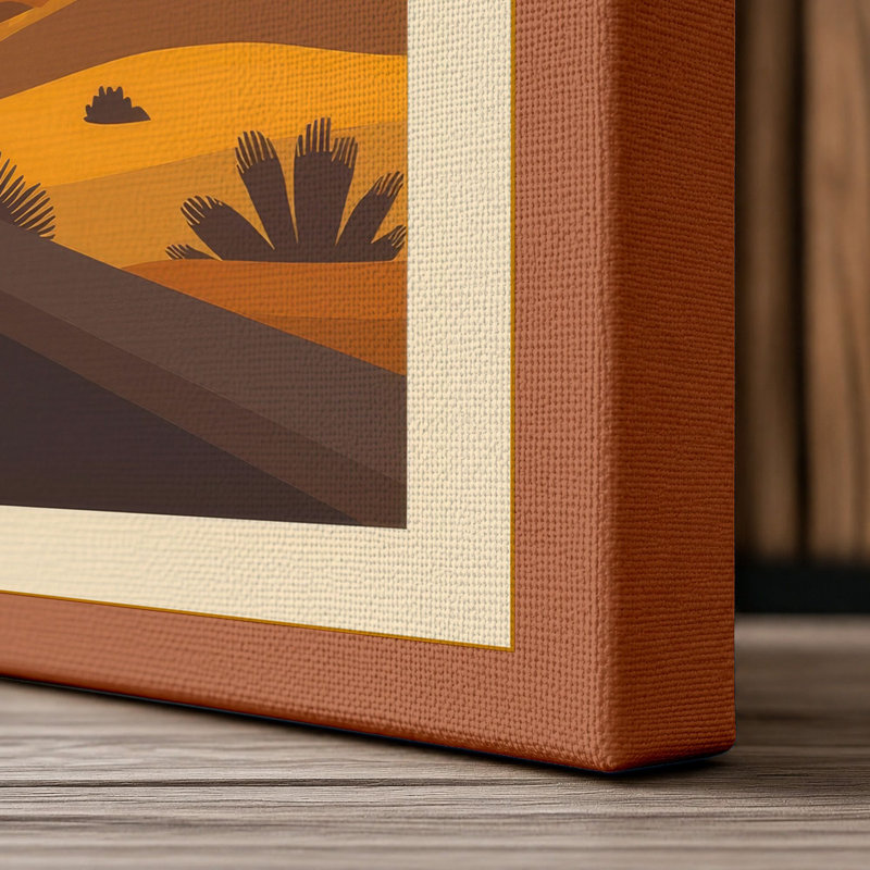 Desert Under Stars Rustic - Wrapped Canvas, 30x20 - 76.2 x 50.8 cm, Terracotta Border