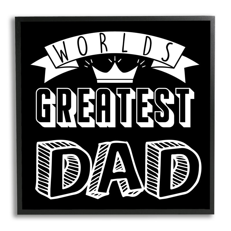 «Worlds Greatest Dad Cool», typographie variée par Marcus Prime - impression, L 24 po x H 24 po, Giclée encadrée noir minuit