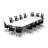 Rectangle 14 Person Flip Top 72'' L Modular Training Table and Chair Set with Casters and Modesty Panel and Cable Management