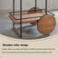 Chariot-bar en fer 31,5 "avec de grandes roues brunes uniques, une table d'appoint mobile à roulettes pour le rangement et la présentation du vin et des collations