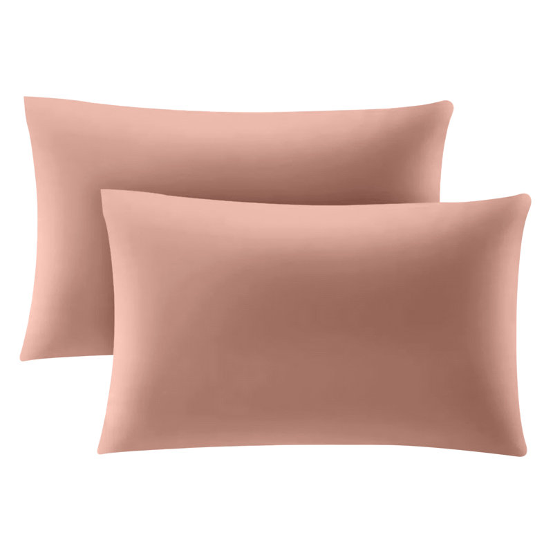 Macklan Microfibre Brushed Pillowcase - Set of 2, Peach