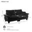 Canapé en chenille pour voilier, causeuse modulaire à 2 places avec accoudoirs courbés, canapé Comfort-First pour petits espaces et appartements, noir-99203408