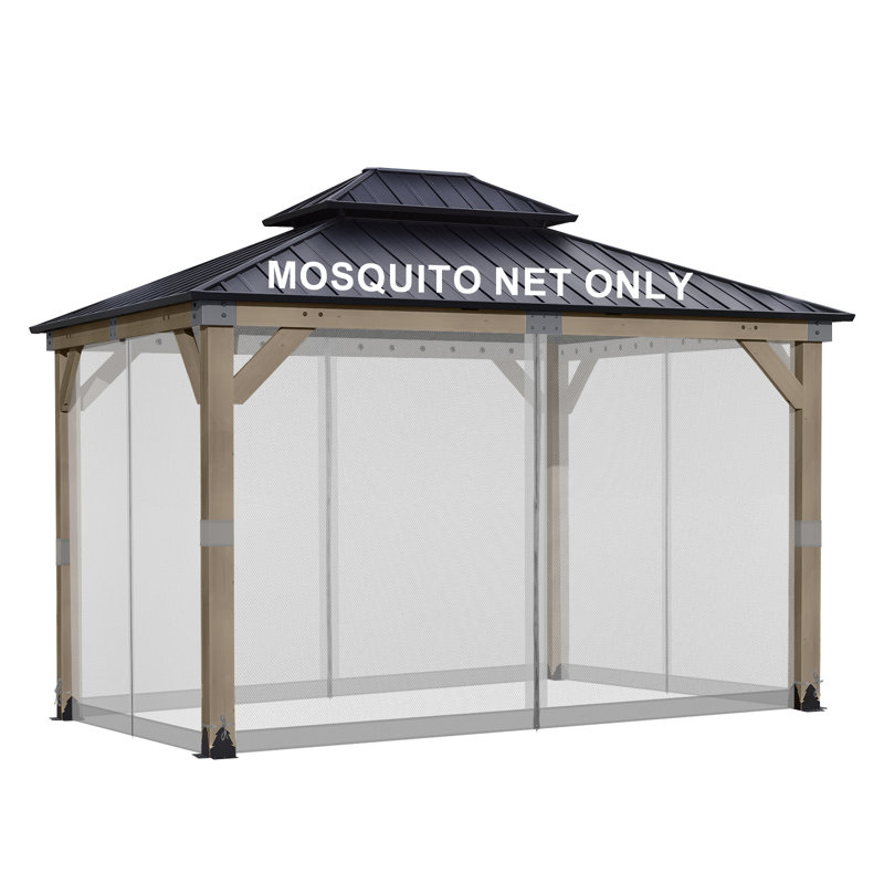 Moustiquaire pour pavillon de jardin Aoodor, Kaki, H 6,9 pi x l 12 pi x P 16 pi