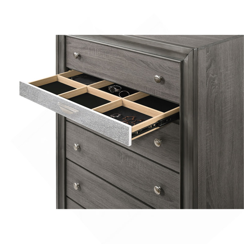 Commode à finition grise Naima, Gris