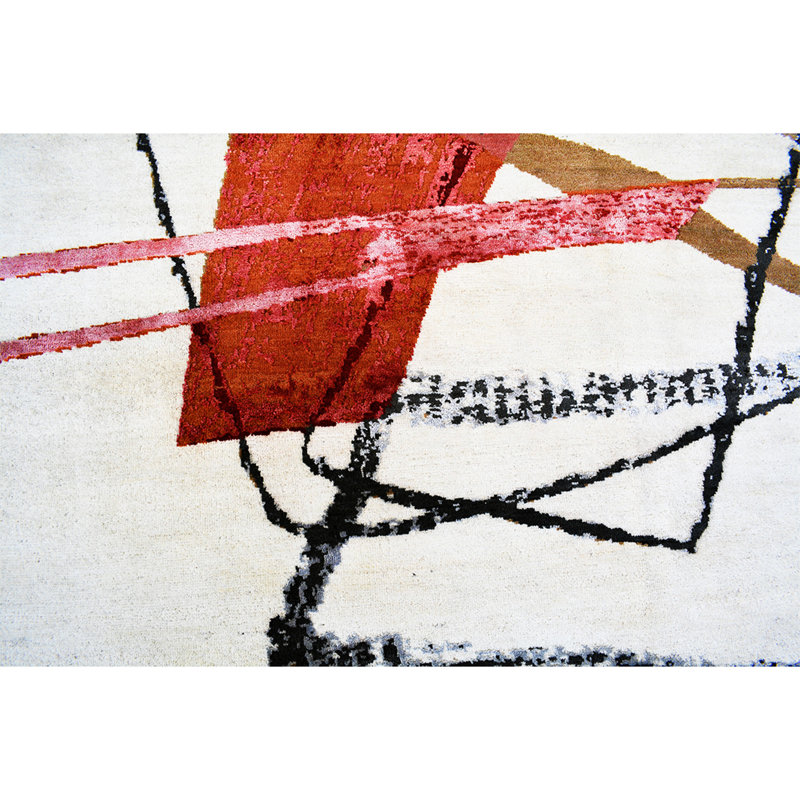 Hand Woven Silk and Wool Area Rug, Rectangle 8' x 10'