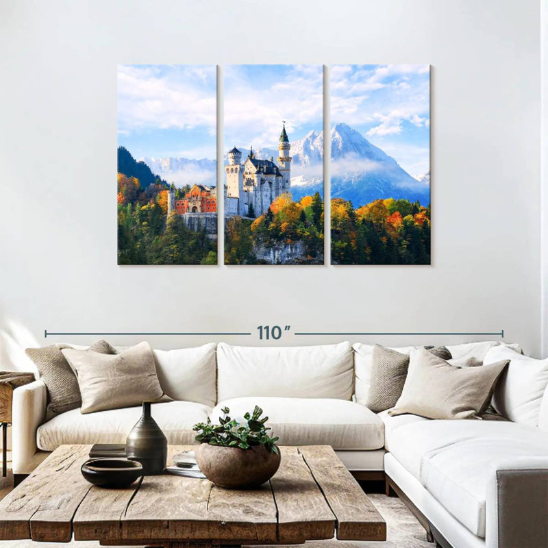 Lilie Neuschwanstein Castle Bavarian Alps, 48" H x 74" W