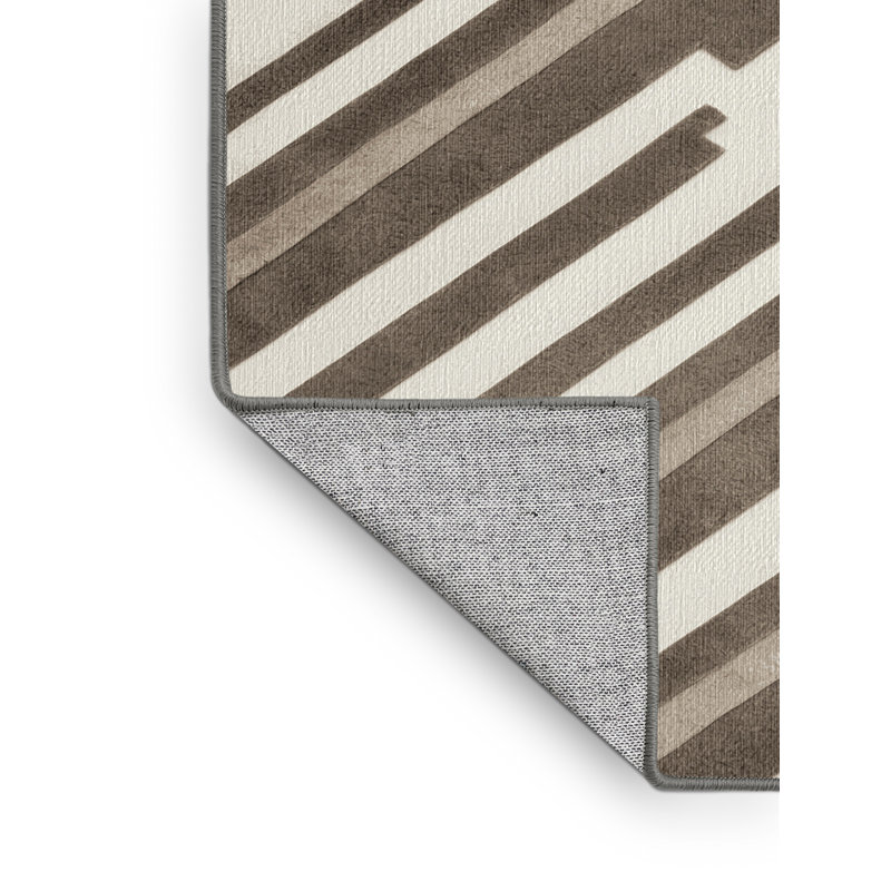 Tapis lavable rayé, Carré 8 pi