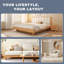 Canapé-lit modulaire convertible en velours côtelé 107 po avec repose-pieds 107 po-1069862652-1069862655