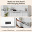 Grand lit escamotable en bois avec garde-robe, lit escamotable mural peu encombrant avec bureau, vérins à gaz et station de charge, armoire murale multifonctionnelle pour la chambre à coucher