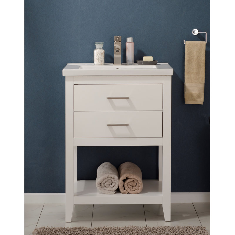 Ensemble de meuble-lavabo simple 24 po Eakins, Blanc
