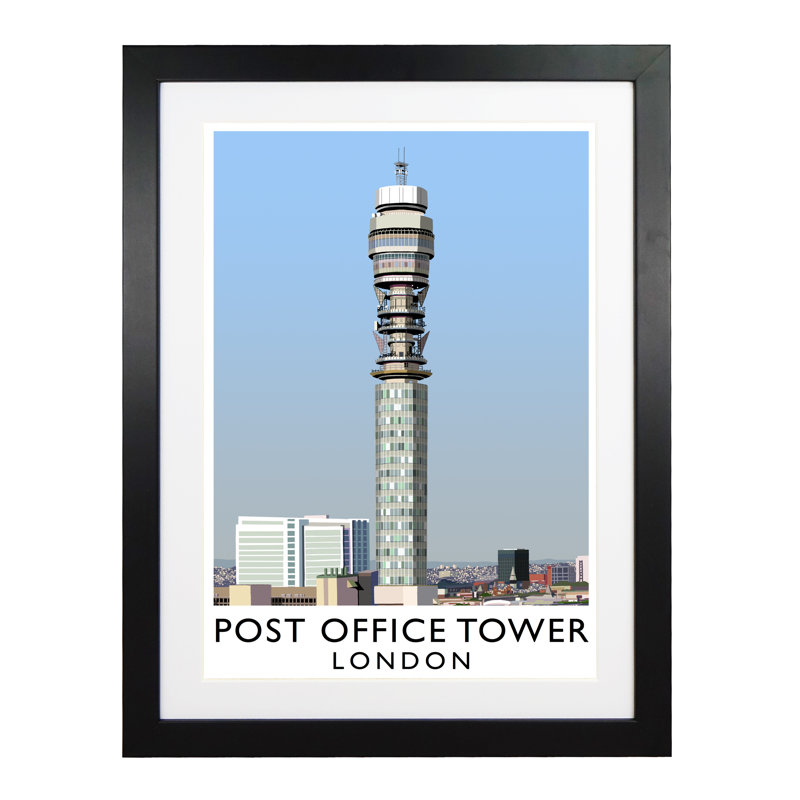 Post Office Tower 2 by Richard O'Neil - Print, 43.5 cm H x 33.5 cm W x 2.2 cm D, Black Wood Frame