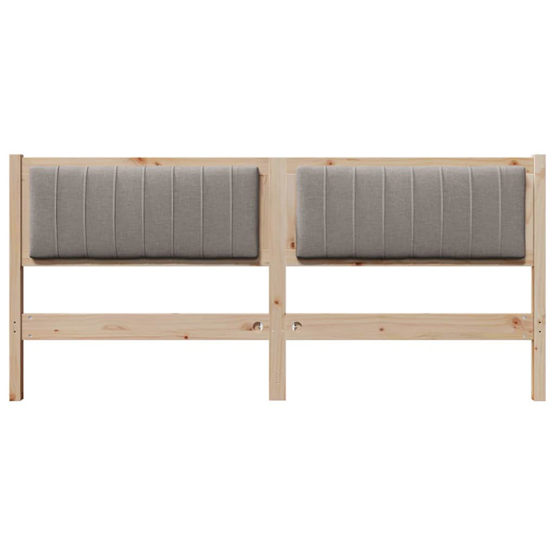 Solid Wood Headboard, DE Size - 180 x 220 cm, Brown, Taupe