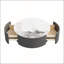 Table basse ronde moderne sur roulettes, 2 tiroirs, plateau en pierre frittée résistante et élégant motif marbre, grise-133668657
