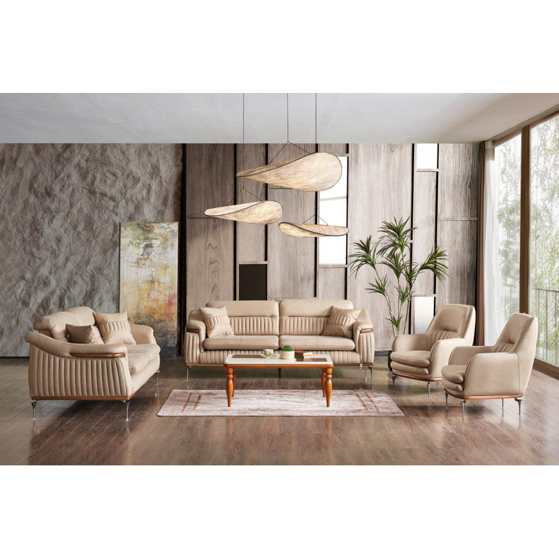 Fauteuil d'appoint Ahsen, Beige