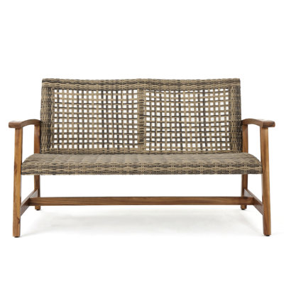 Hampton Wood + Wicker Loveseat