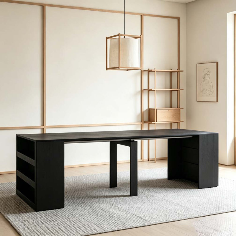 Table de salle à manger extensible pliable, Black