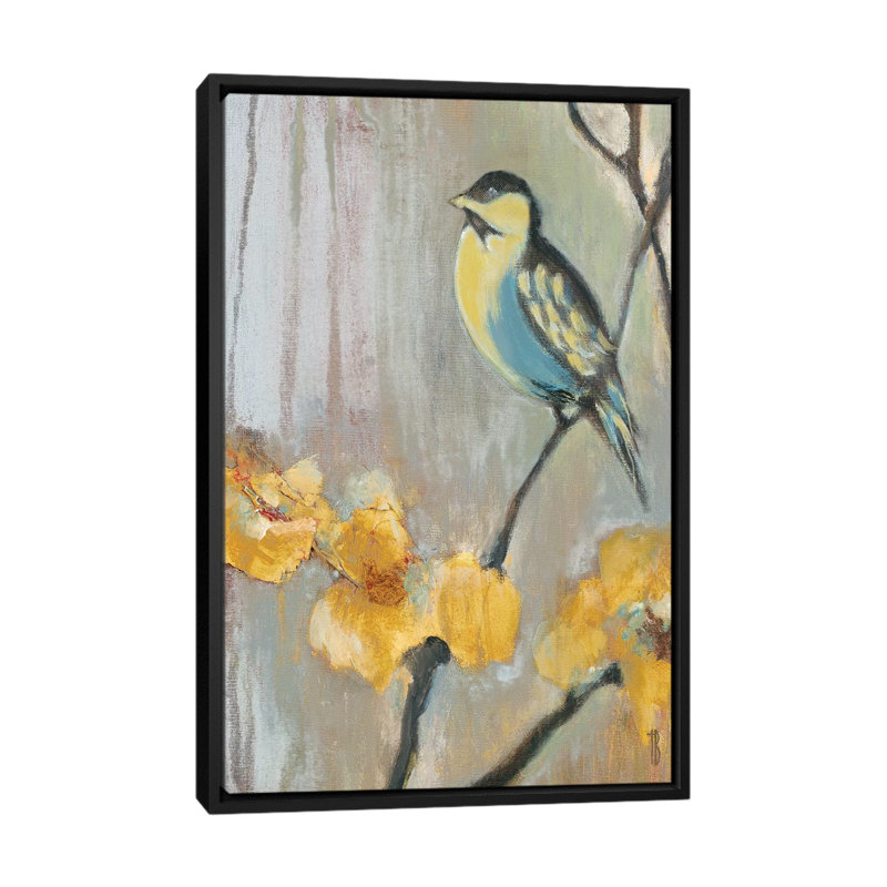 «Bluebird II», reproduction sur toile tendue, H 26 po x l 18 po x P 1,5 po, Toile avec cadre noir, Pas de tapis