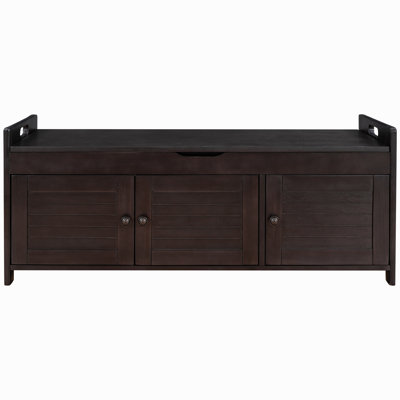 Storage Bench With 3 Shutter-Shaped Doors
