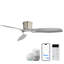 Ventilateur de plafond intelligent de 52 pouces avec lumière, ventilateur de plafond encastré avec télécommande, 3 pales en ABS gris, lumière à intensité variable de 18 W
