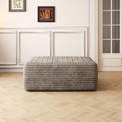 Sofa Ottoman ,No Assembly Required,Black(Plush Corduroy Fabric)