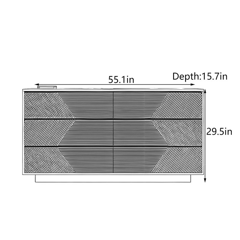 Eckstein, H 29,5 po x l 55,1 po x P 15,7 po