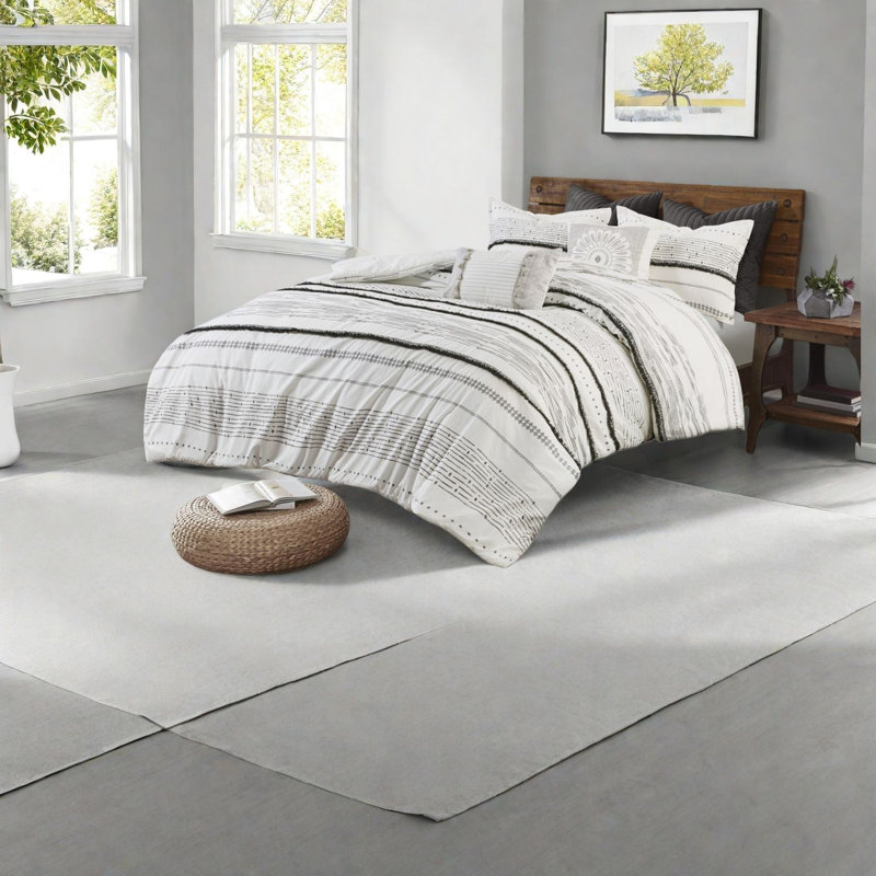 Boho Bedding Sets Cotton Full Queen Contemporary Tassel Set For Home