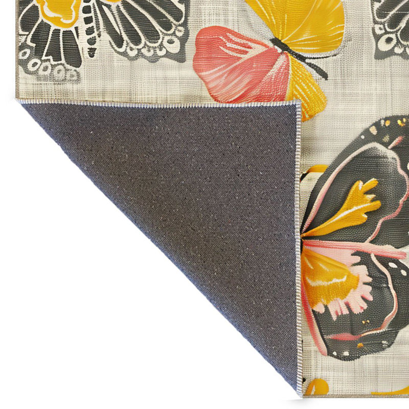 Tapis décoratif moderne jaune Paris, Rectangle 5 pi 1,02 po x 7 pi 6,55 po