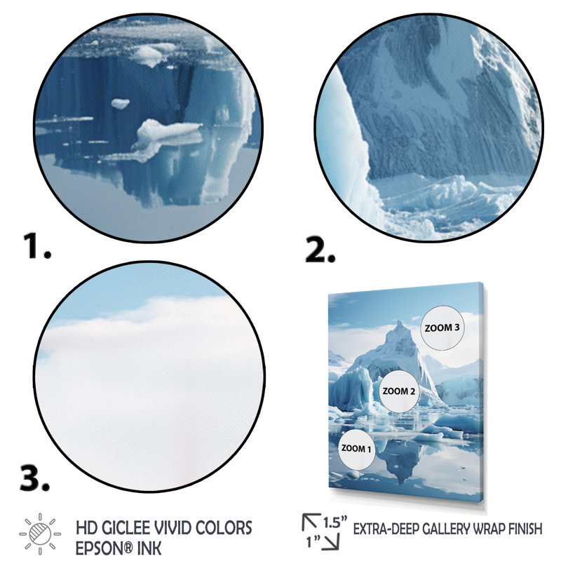 Glacier Majestic Ice II - paysage et nature, reproduction sur toile, Cadre photo noir, H 20 po x l 12 po x P 1 po