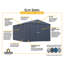 Remise de rangement en acier Elite, 10 x 14, anthracite-78950347