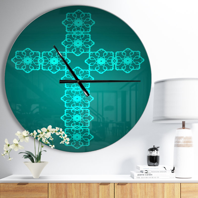 Turquoise Sainte-Croix - horloge murale moderne, Moyen