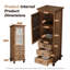 Armoire de rangement rustique en bois avec porte découpée décorative et 3 tiroirs, grand organisateur étroit pour le salon, la chambre à coucher