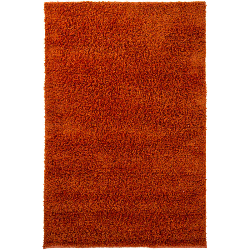 Tapis orange en laine à poils longs Eastwood, Rectangle 2 pi x 3 pi