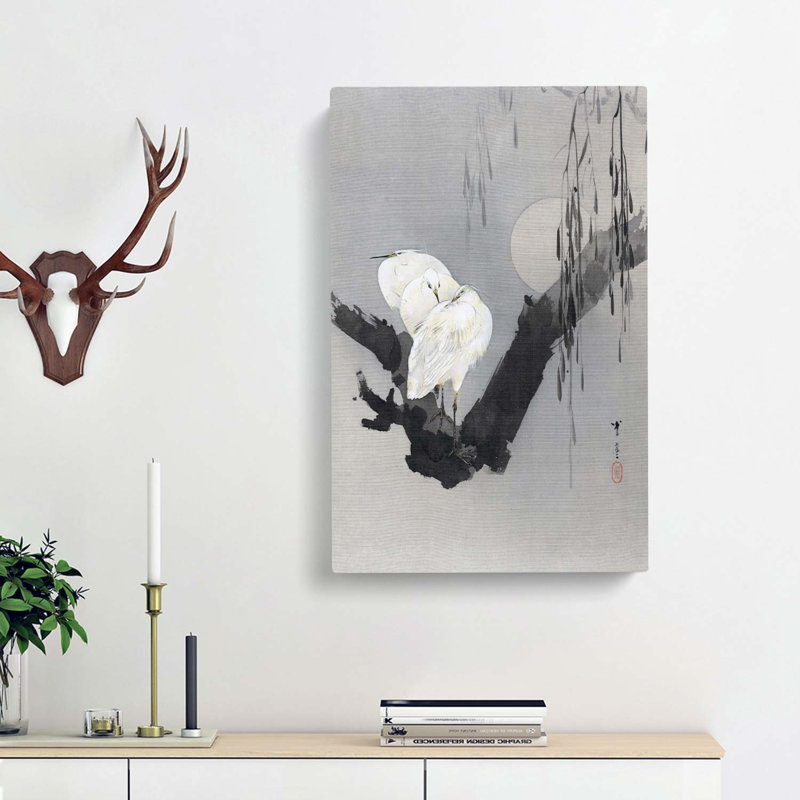 Egrets in a Tree at Night by Watanabe Seitei - Wrapped Canvas, 60cm H x 40cm W x 3cm D