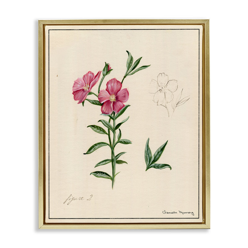 «Science Study», art mural sur toile flottante à fleurs roses, design par Danielle Murray, H 31 po x l 25 po