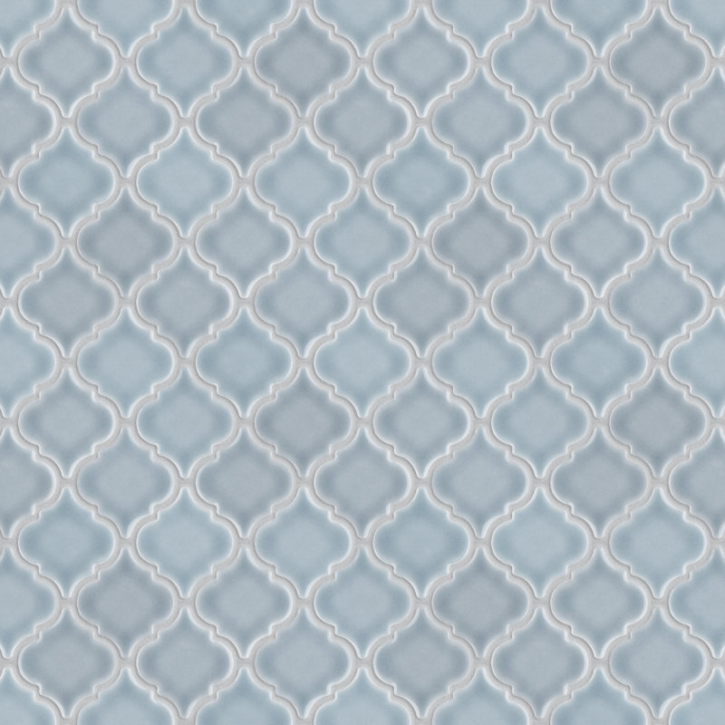 Hudson Tangier 2" x 2" Porcelain Mosaic Wall & Floor Tile, Gray/High Sheen