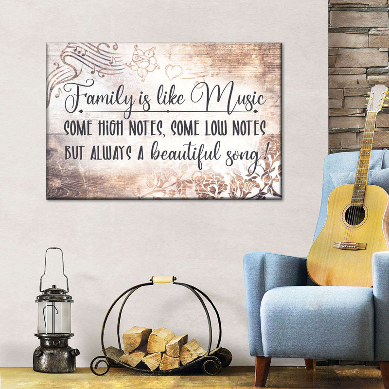 «Family Is Like Music», impression sur toile, H 20 po x l 30 po x P 1,25 po
