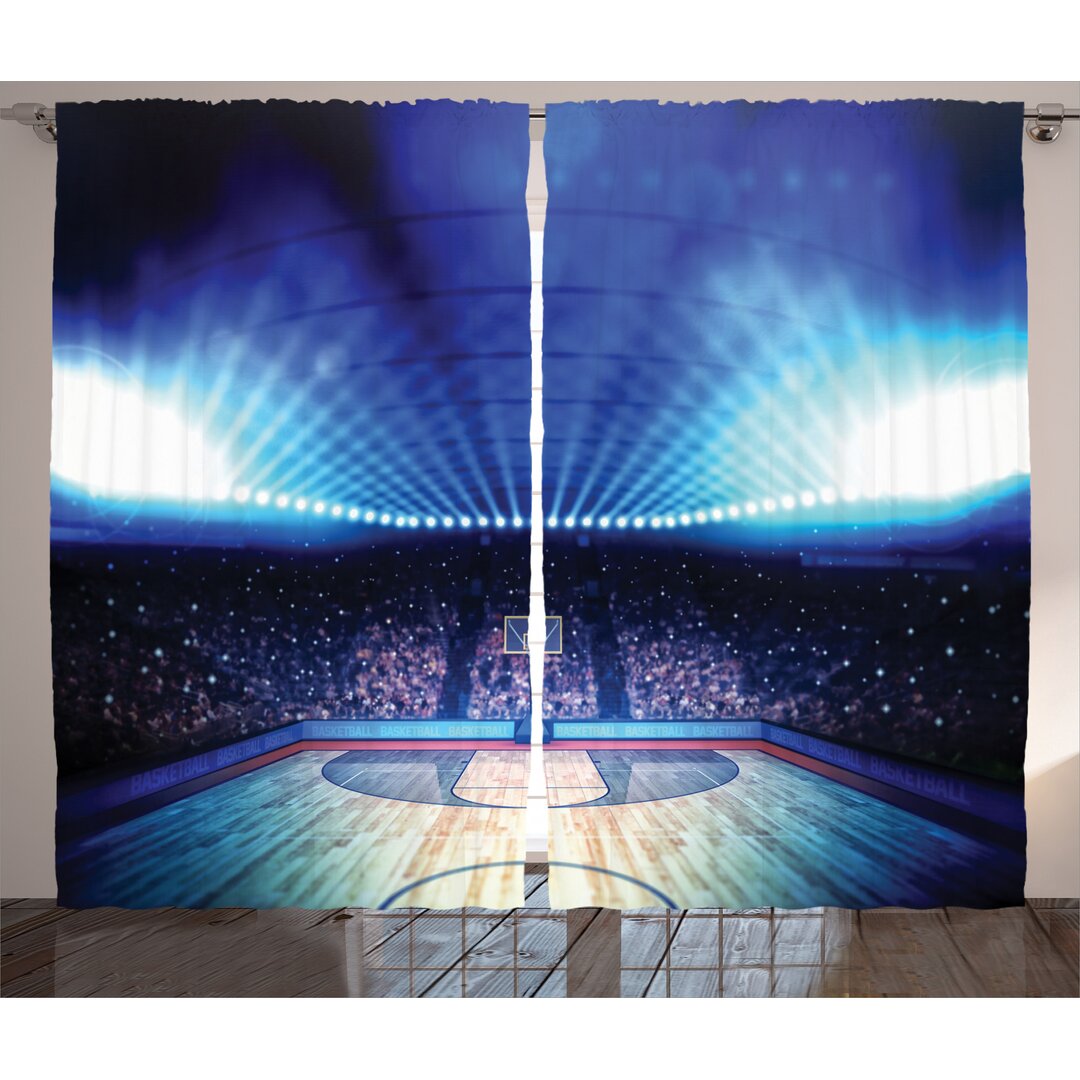 Rustikaler Vorhang, Basketball Arena Spiel, Sport, Marine Schwarz