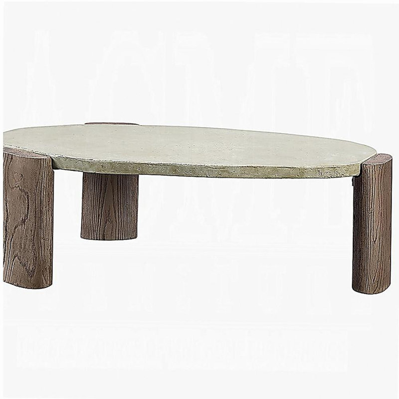 Weathered Gray and Oak Rectangle Coffee Table