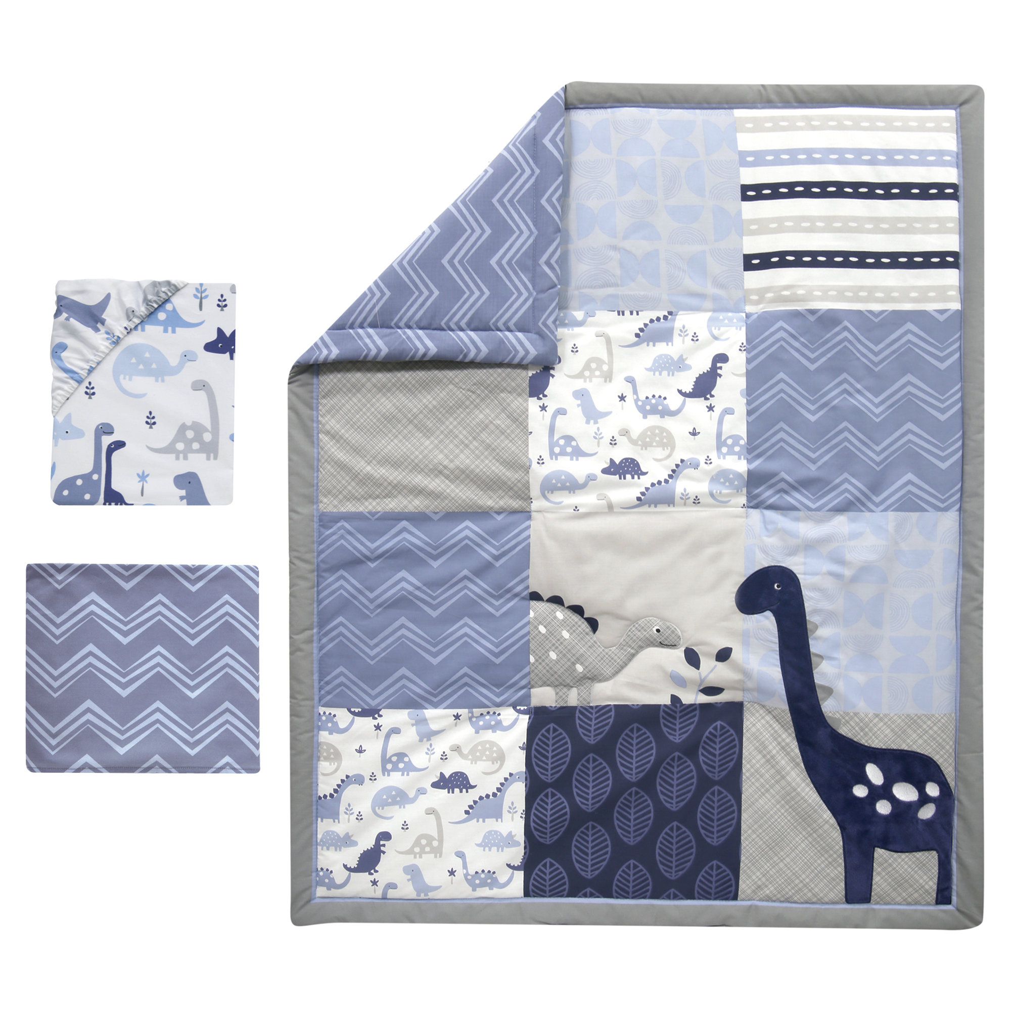 Navy blue and 2024 grey crib bedding