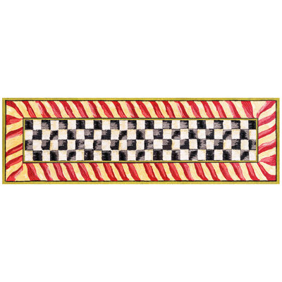 Courtly Check® Red/Gold Washable Rug