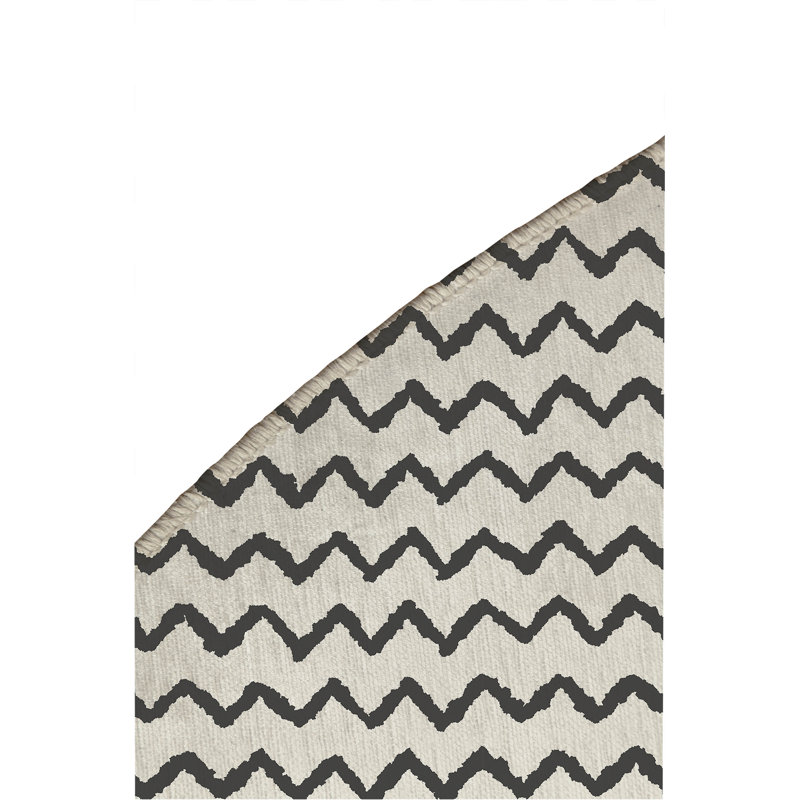 Tapis d'extérieur à motif de chevrons antidérapant, Rond 5 pi