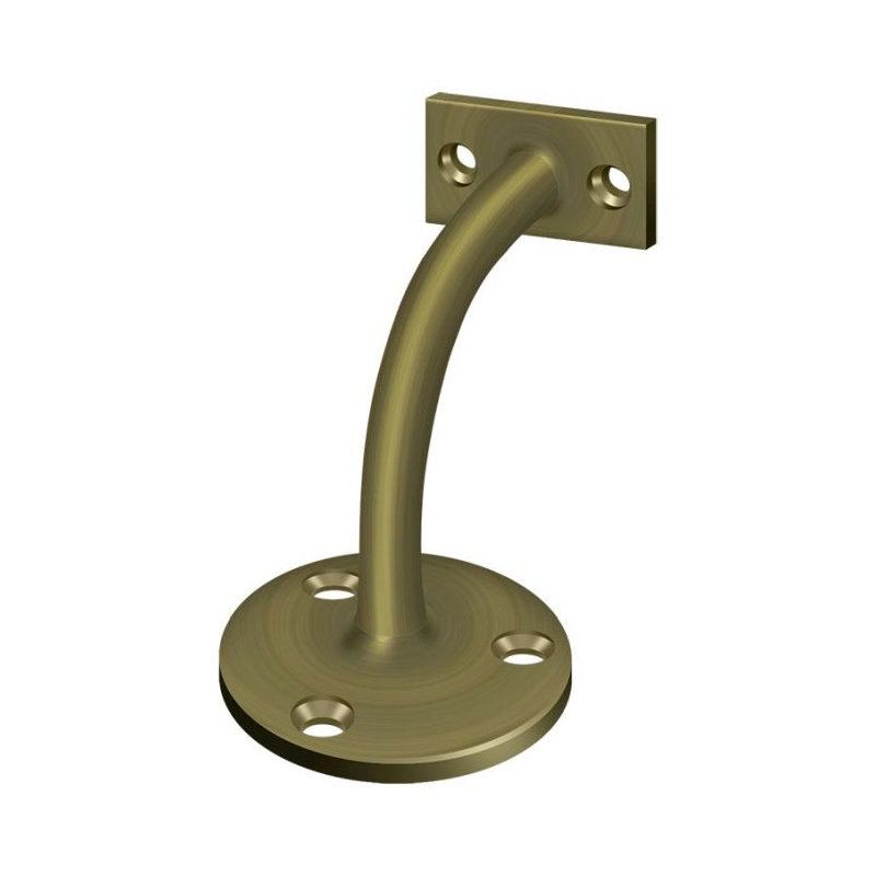 3.25" Projection Light Duty Hand Rail Bracket, Antique Brass