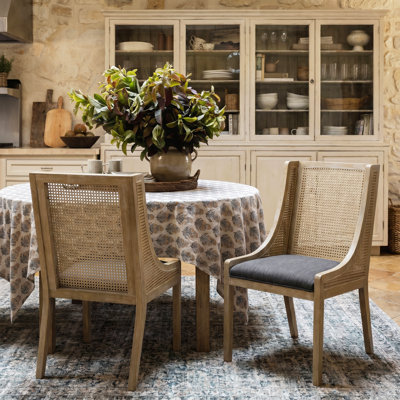 19.25'' H Upholstered Cane Back Side Chair