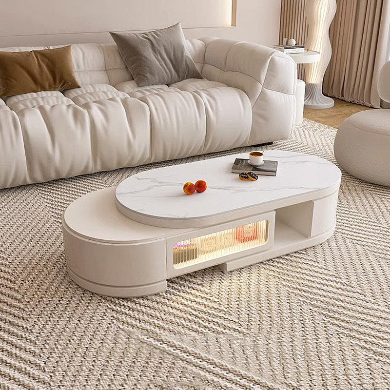 Table basse extensible crème